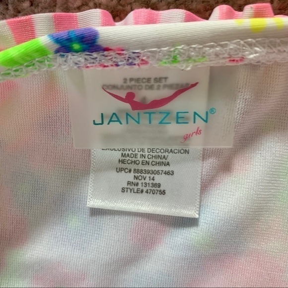 Jantzen Neon Floral Halter Tankini 4 - Picture 3 of 5